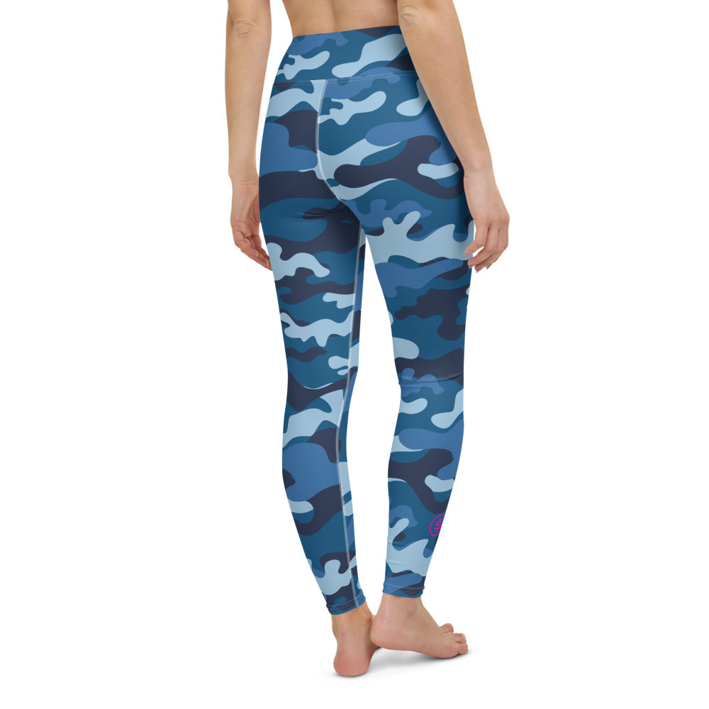 Cold blue camo high waist leggings | Crossfit | Iron Strong Apparel