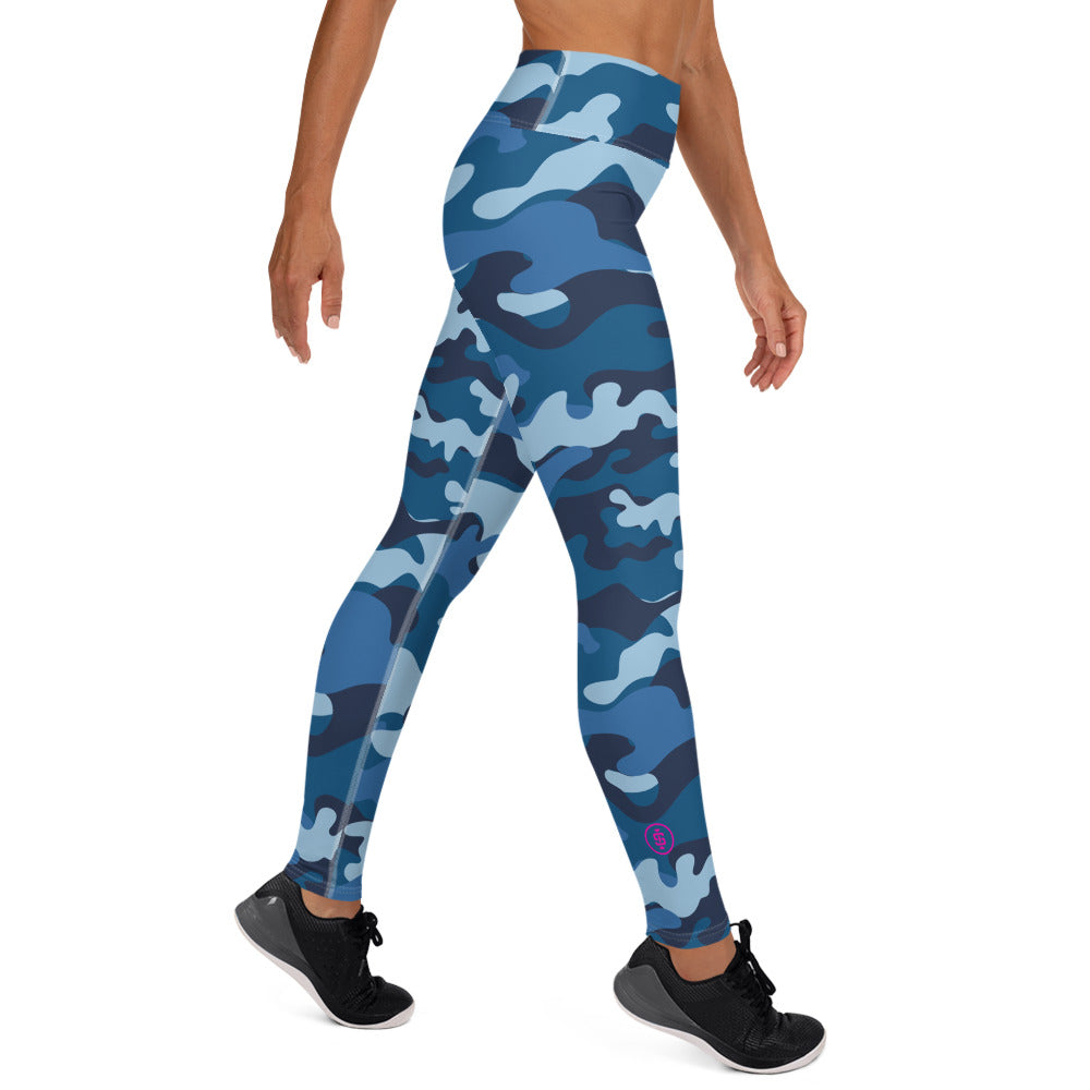 Cold blue camo leggings | Gym apparel | Iron Strong Apparel